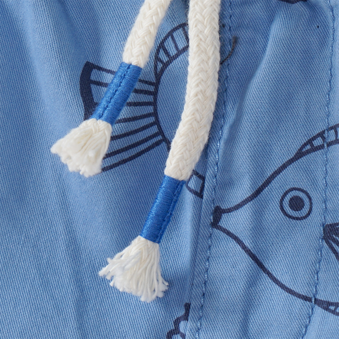 Topomini Baby Shorts mit Fisch-Allover blau