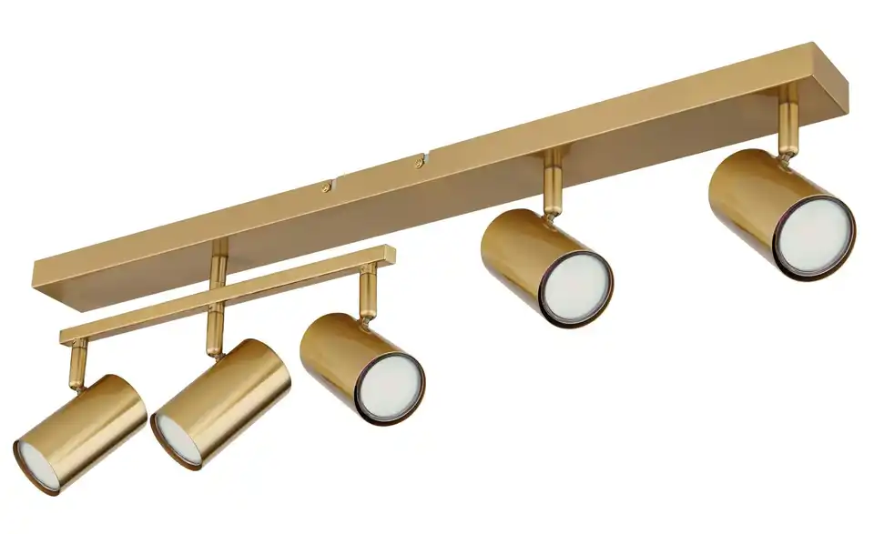 Deckenstrahler 17 cm 35 cm 5-flammig 70 cm gebürstet, Goldfarben