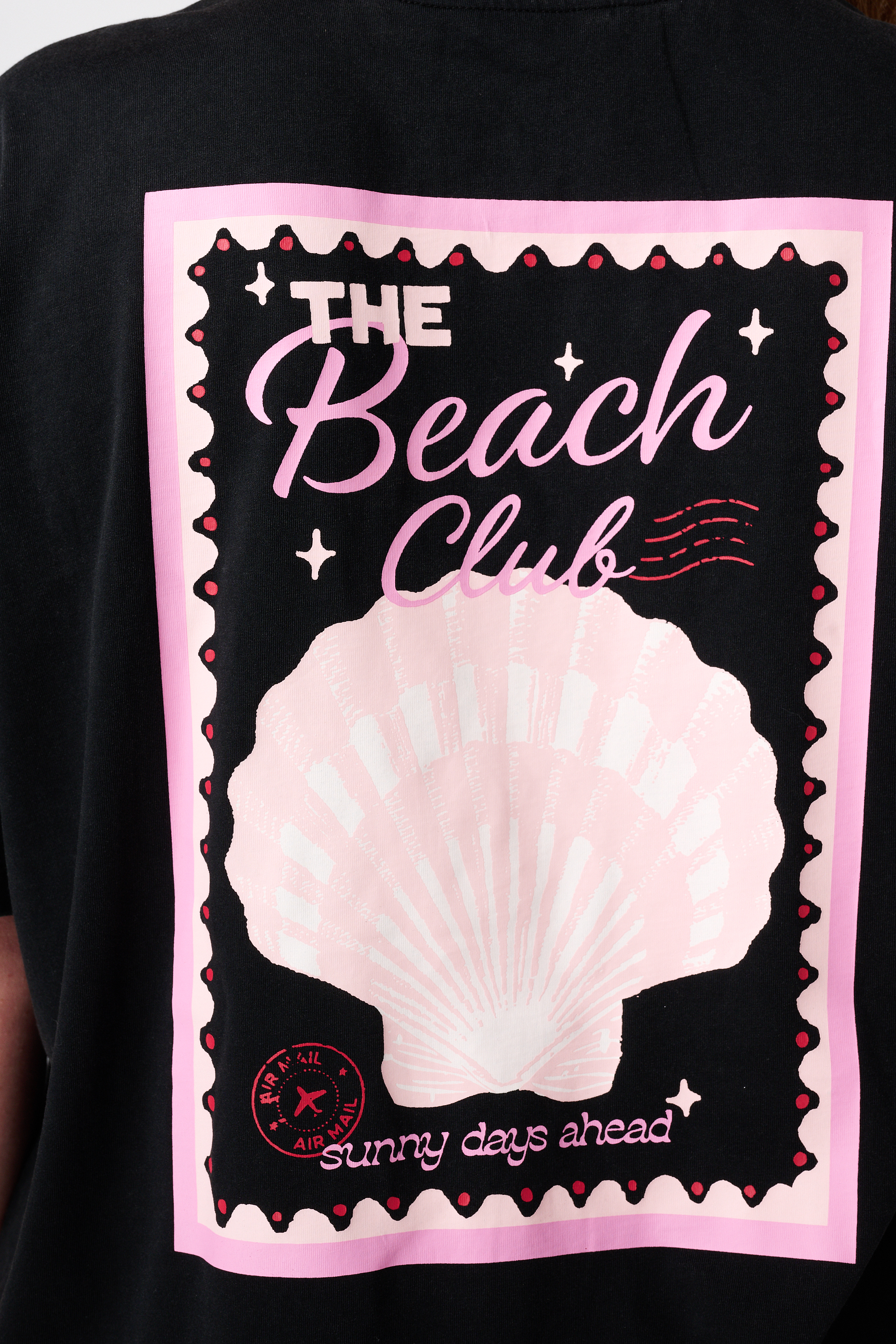 T-shirt met zomerse print Zwart