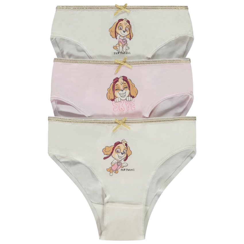 Lot de 3 culottes fantaisie Stella Pat'Patrouille pour fille - Ecru