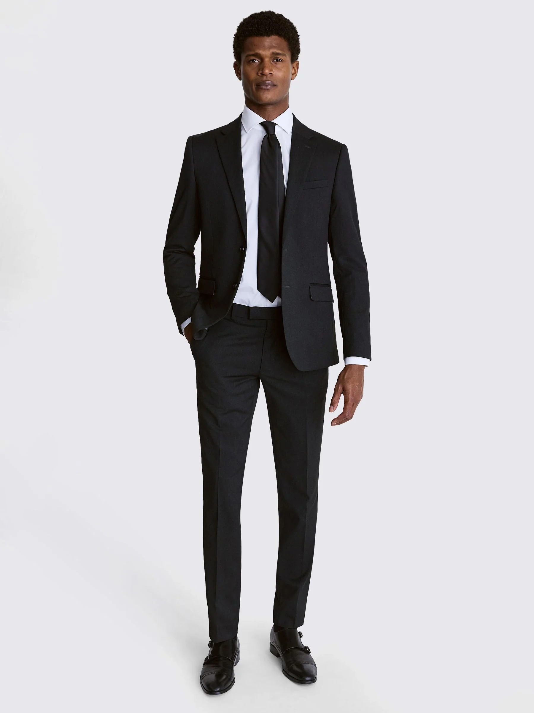 Antraciet - MOSS Slim-fit stretchcolbert