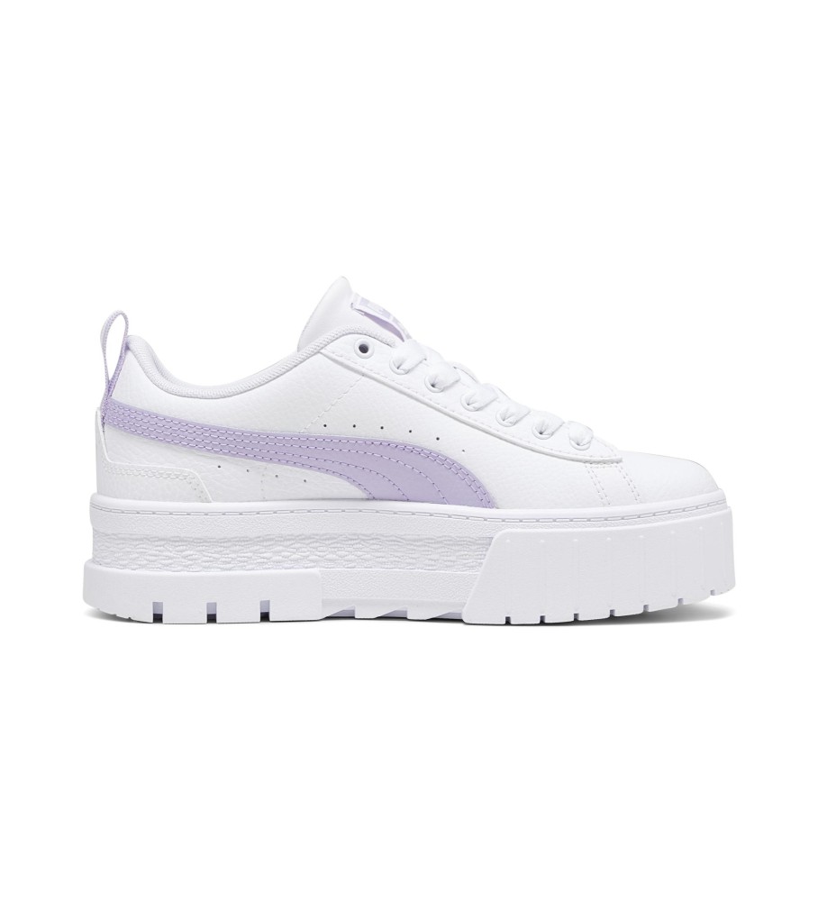 Tênis Puma Mayze Lth Jr, branco, cinza