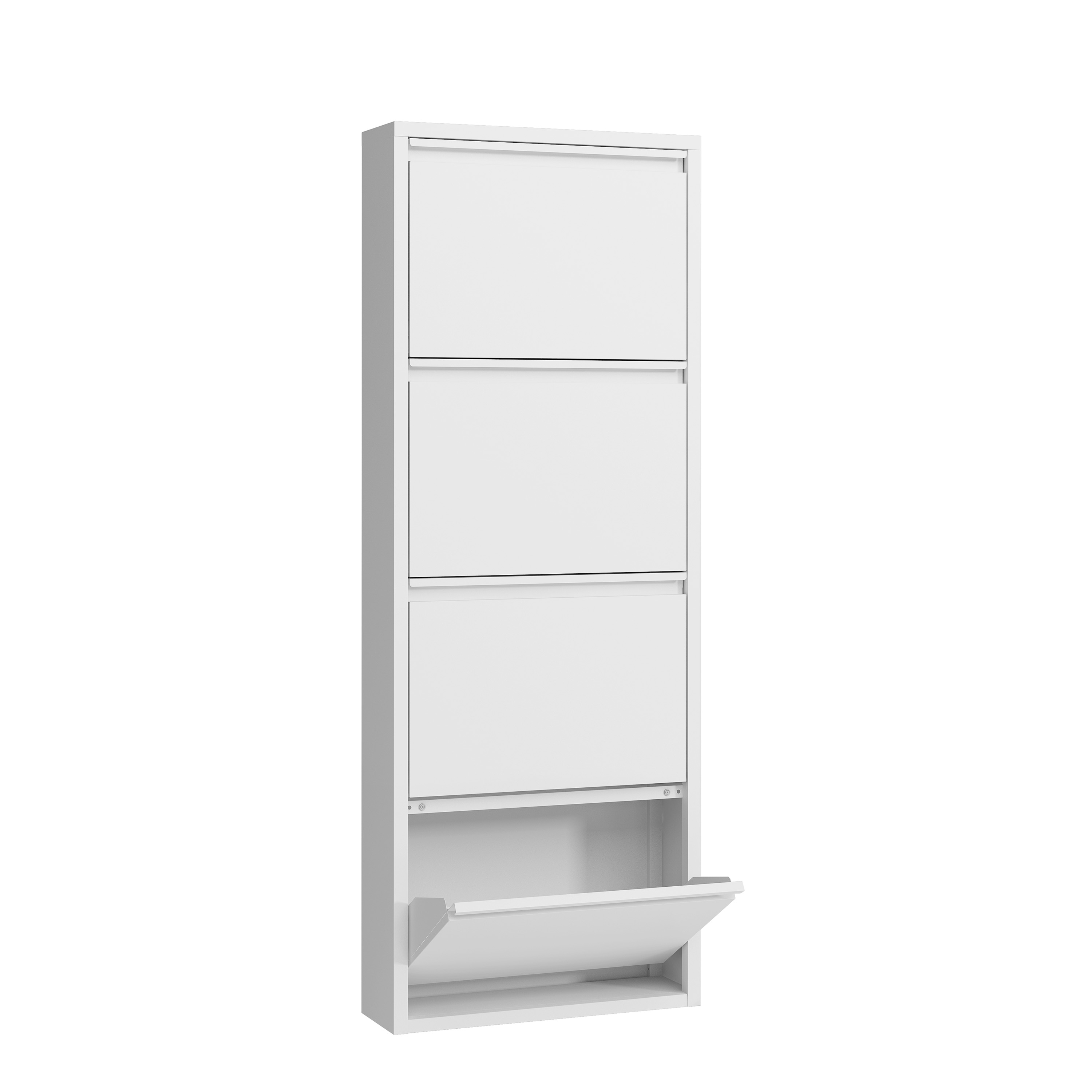 Schuhschrank Metall ROMEO 50 x 136 cm weiss
