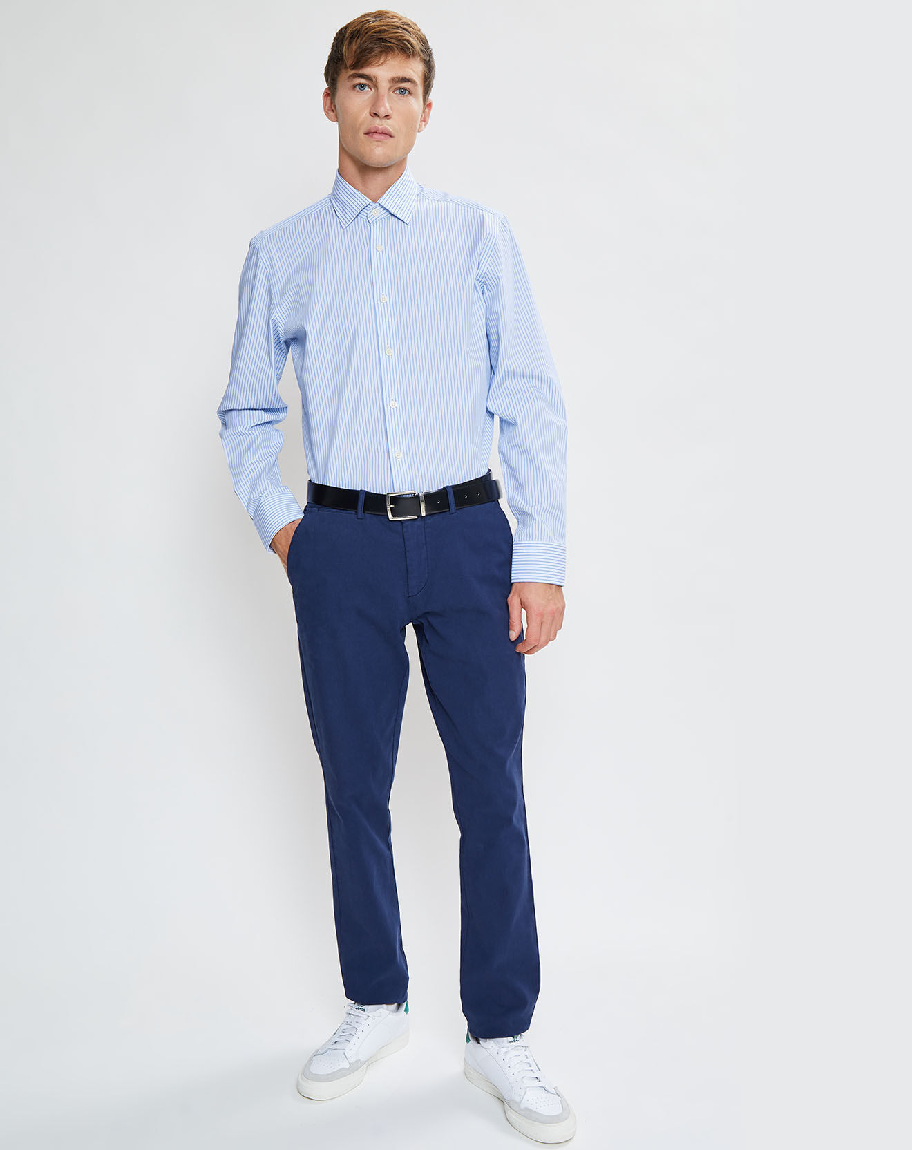 Hackett London Chemise Slim Fit à rayures  bleue