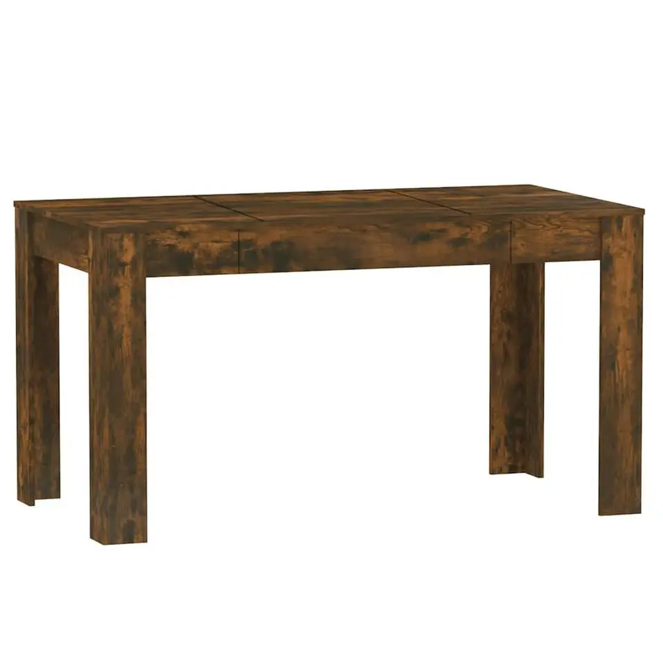 vidaXL Eettafel - Gerookt eiken - Bewerkt hout - 140x74.5x76 cm