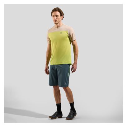 T-Shirt VTT Odlo X-Alp Linencool Beige/Vert