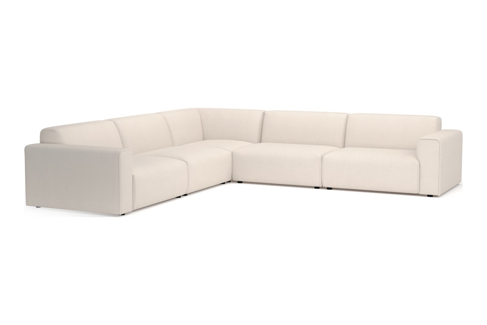 Monaco hjørnesofa 33 hjørnesofa. Tekstil Fjord 1 Ivory med sorte ben. Std komfort.