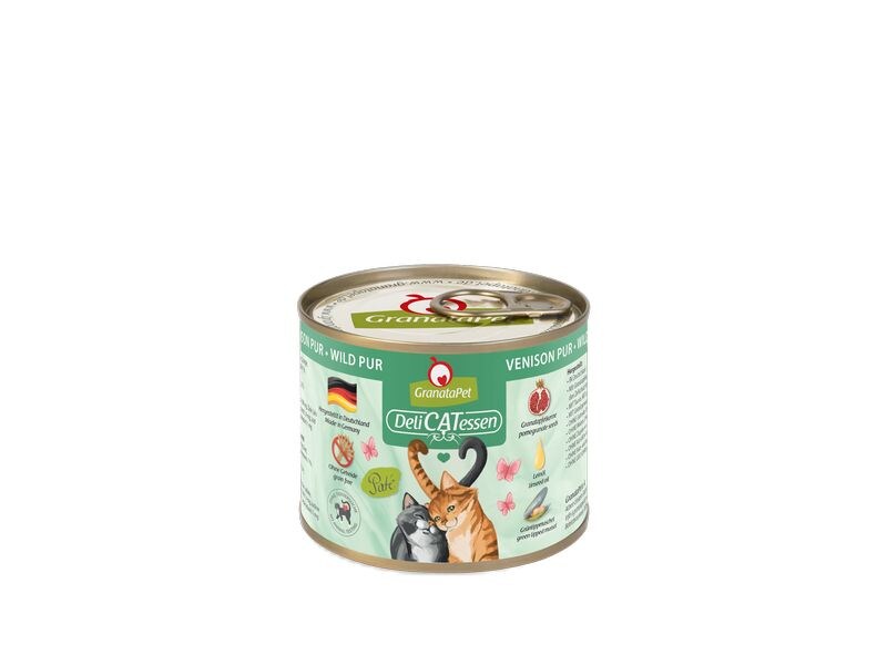 GranataPet Nassfutter DeliCATessen Wild PUR 200 g Alleinfuttermittel für ausgewachsene Katzen