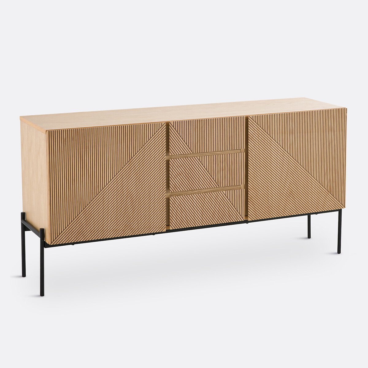 LA REDOUTE INTERIEURS<br>Móvel buffet vintage, 2 portas, 3 gavetas, Lodge