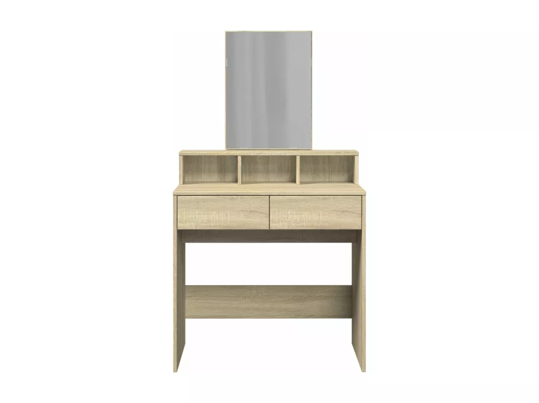 Coiffeuse avec miroir chêne sonoma 80x41x144,5 cm