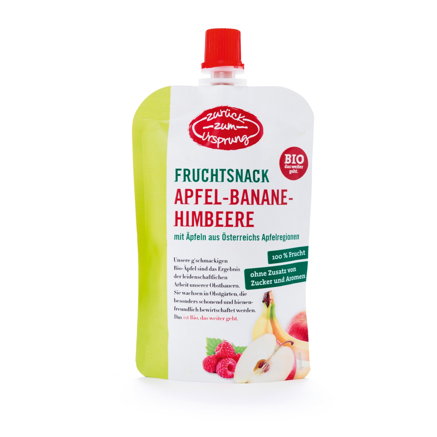 ZURÜCK ZUM URSPRUNG BIO-Fruchtsnack, Apfel-Banane-Himbeere 100 g