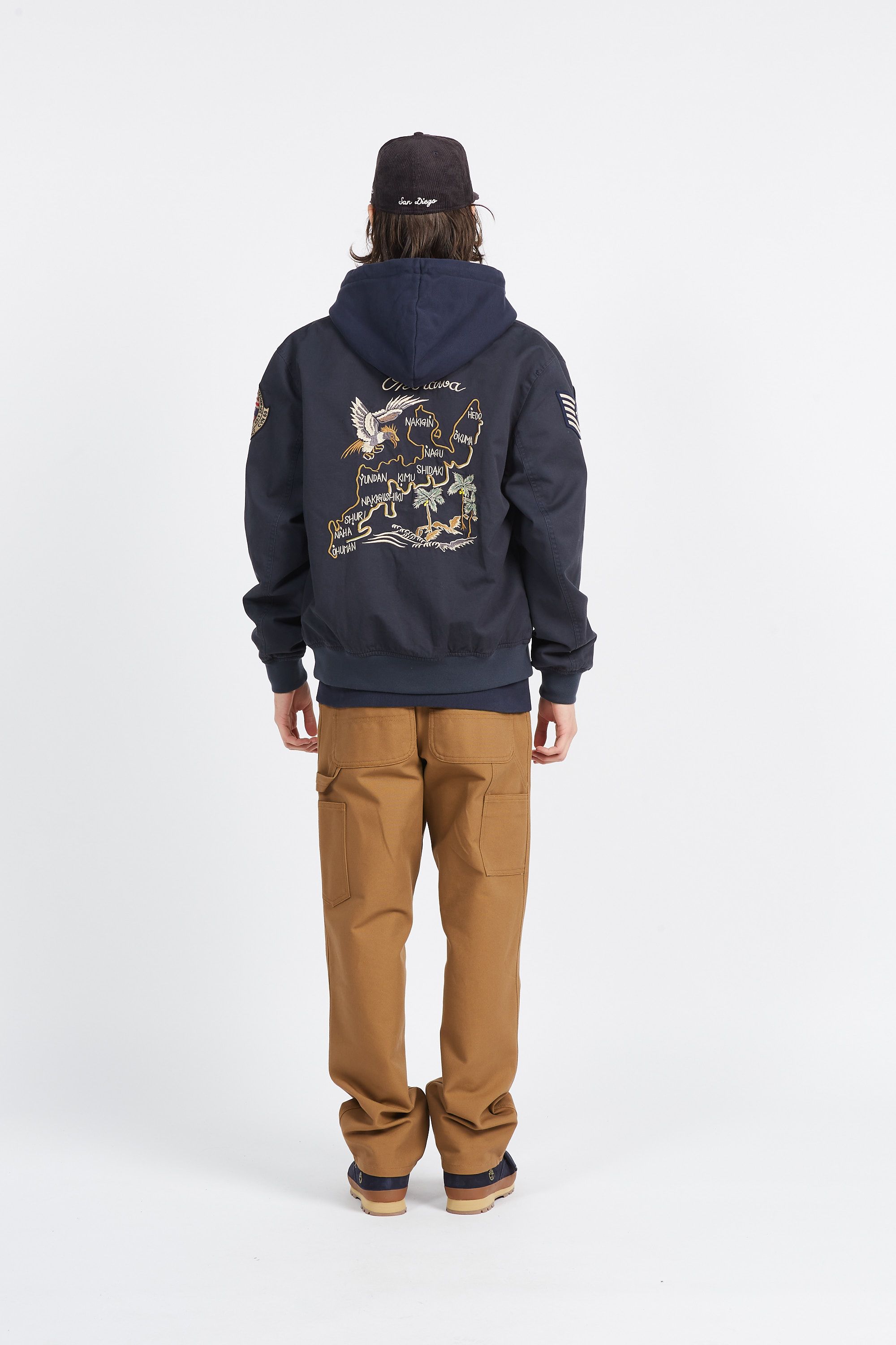 SCHOTT VESTE BLOUSON PILOTE ZIPPE BRODE DOS SCHOTT. Bleu