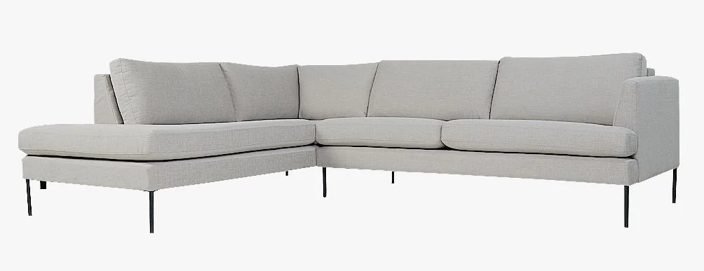 Setetrekk pakke åpen ende venstre grå - 60x60x60 cm