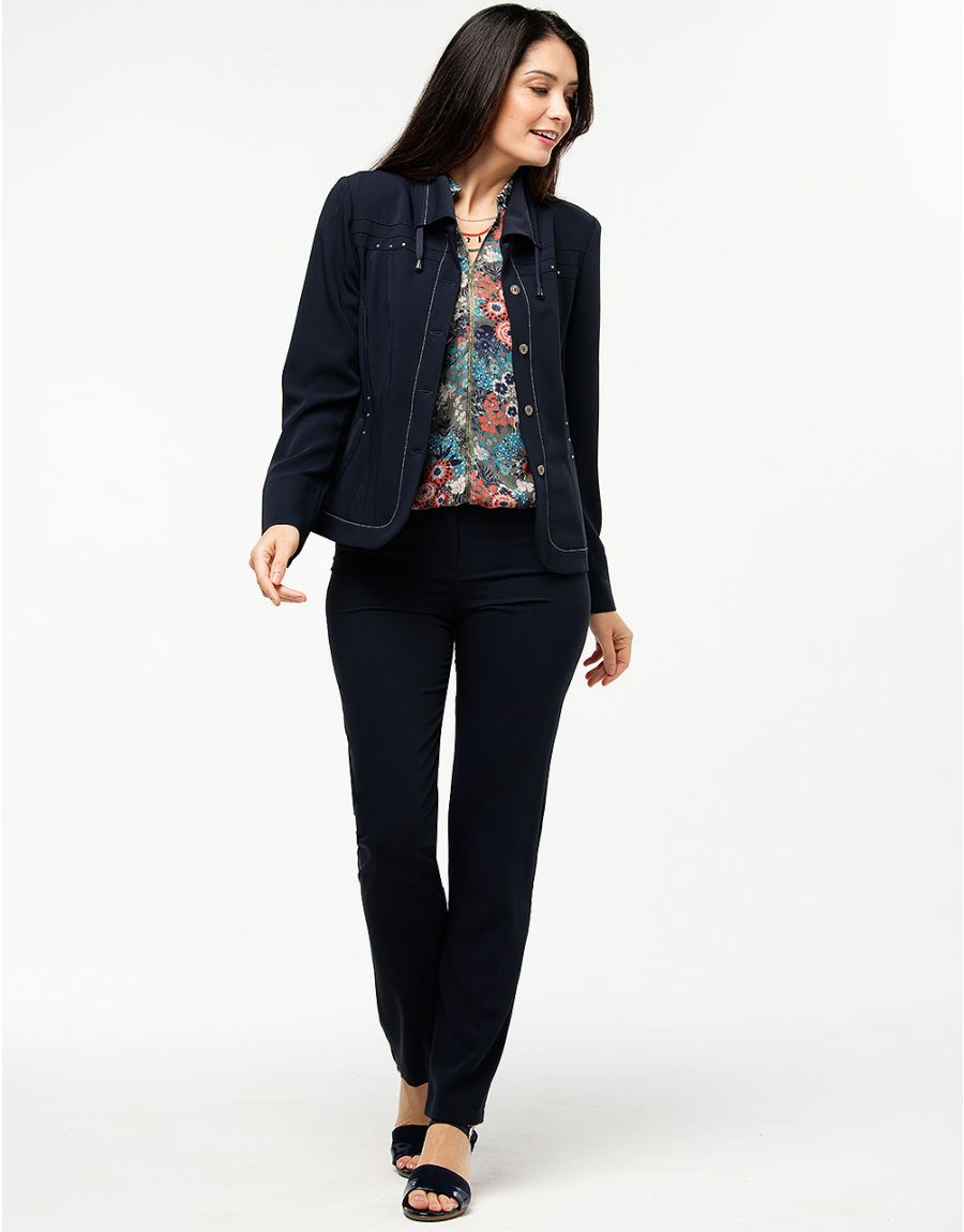Blouse kaki fleuri
