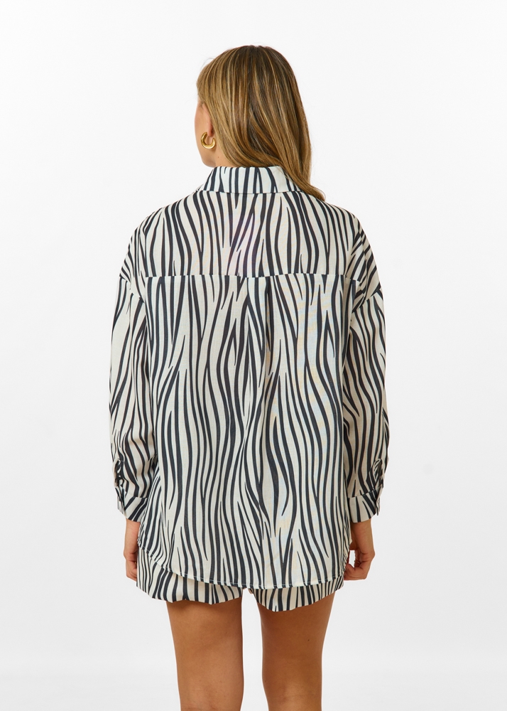 Zebra blouse wit