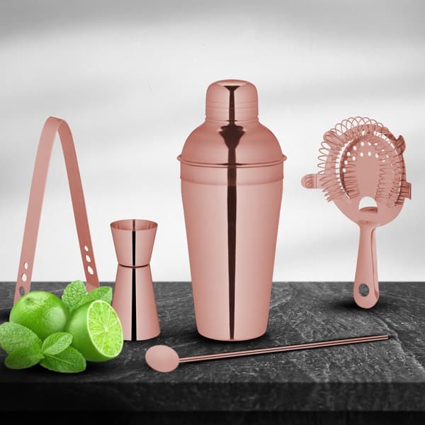 cocktail shaker sett i 5 deler