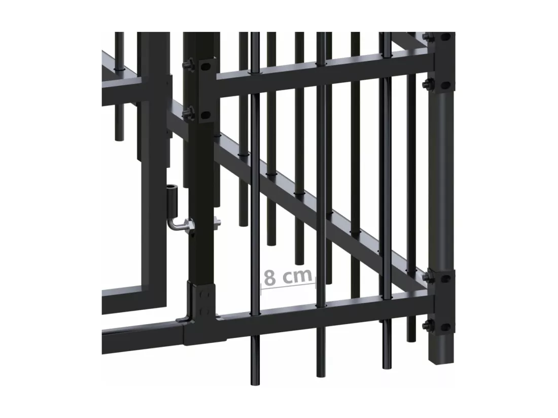 Chenil cage enclos pac noire 672 x 192 x 200 cm 02_0041786