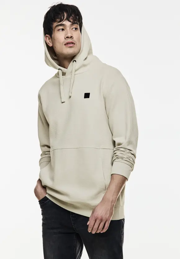 Waffel Struktur Hoodie - faded stone