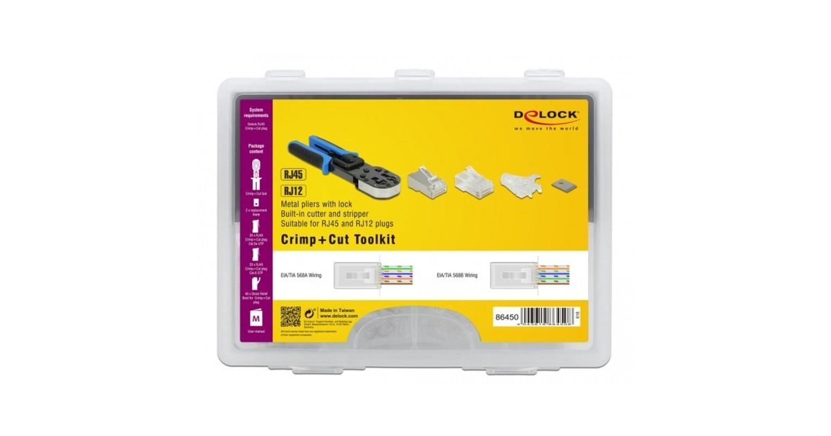 DeLOCKRJ45 Crimp + Cut set krimptang  (Zwart/blauw)