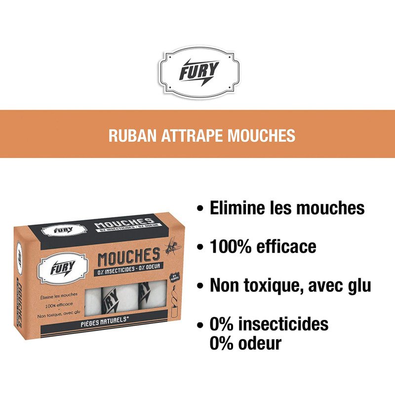 Ruban attrape-mouches écologique Fury