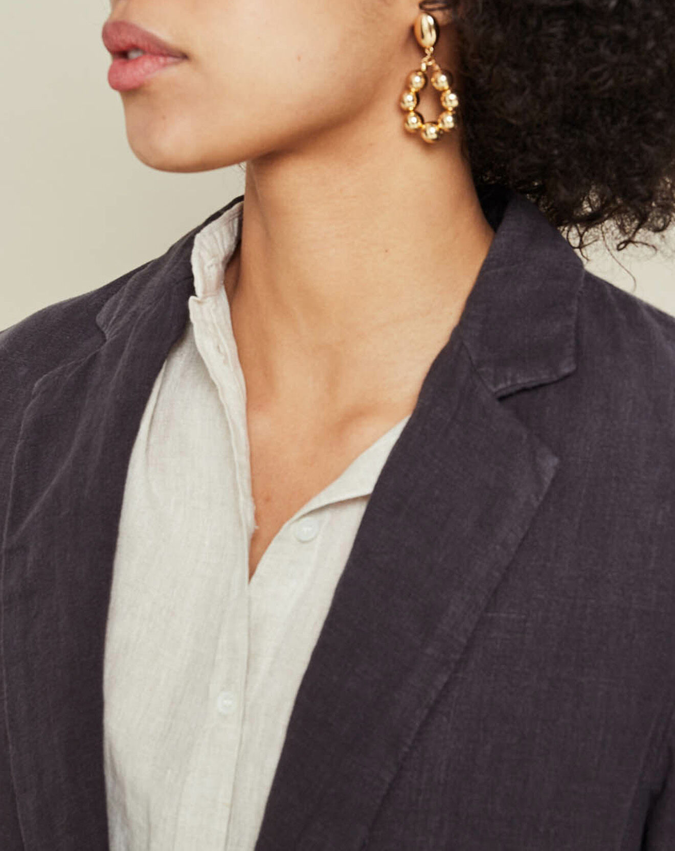 Hartford Veste blazer 100% Lin Vaison charcoal