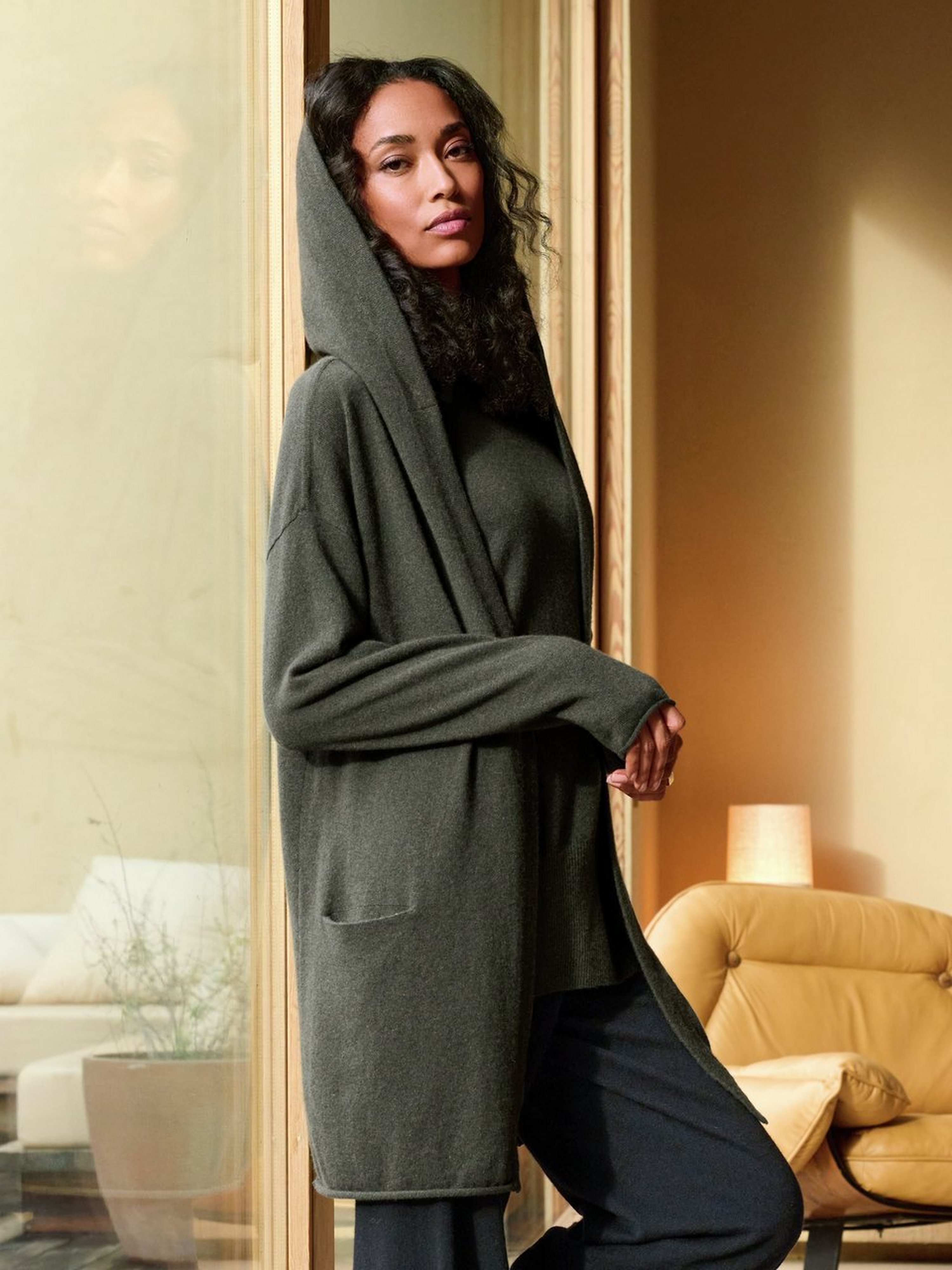 Long-Strickjacke