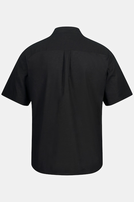 Leinenmix-Hemd, Halbarm, Buttondown-Kragen, Modern Fit