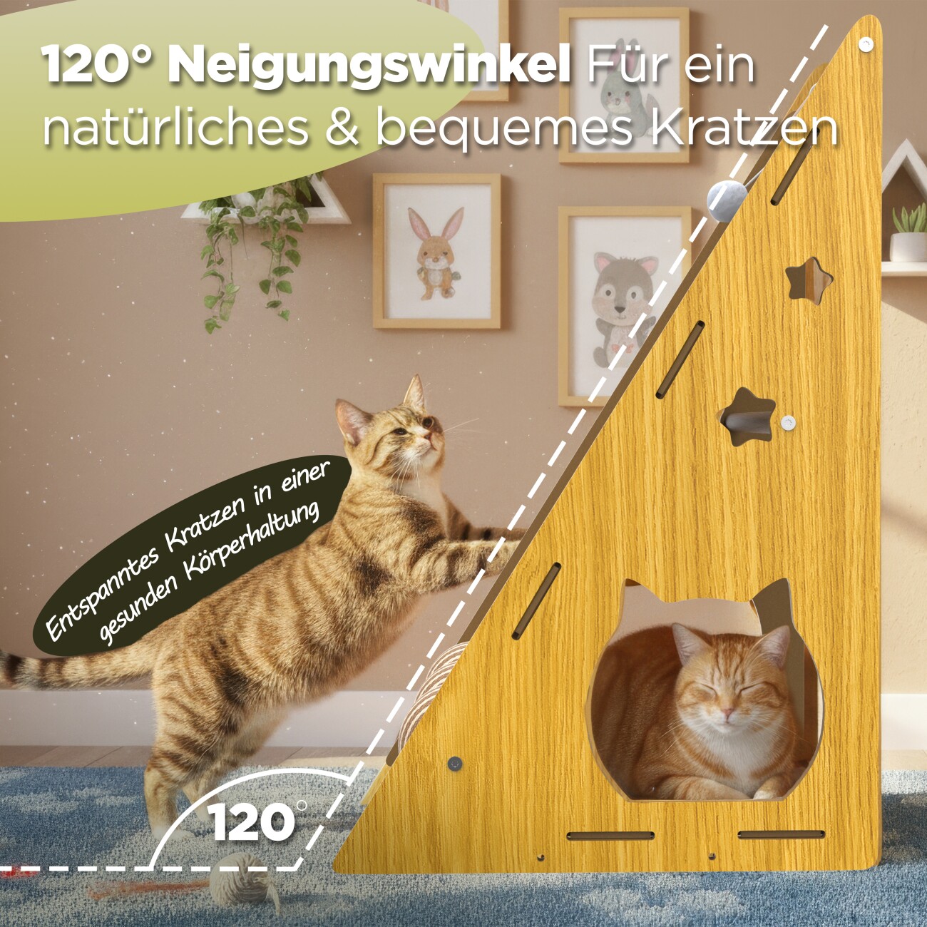 Petsation Modernes Katzen-Kratzbrett