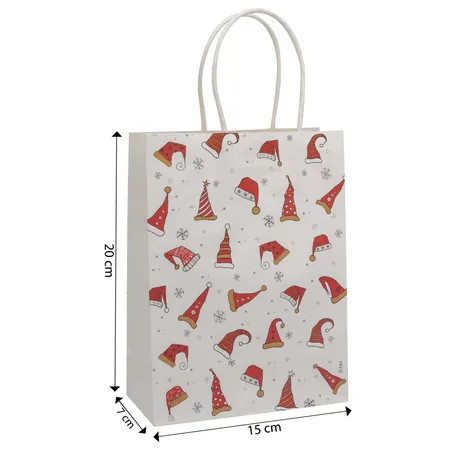 Idena Geschenktasche Weihnachtsmützen FSC-Mix