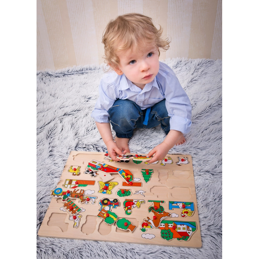 Bino Holz - Steckpuzzle Bauernhof, maxi
