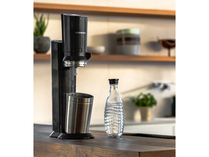 Sodastream Wassersprudler Crystal CQC Megapack Schwarz Design-Wassersprudler-Set