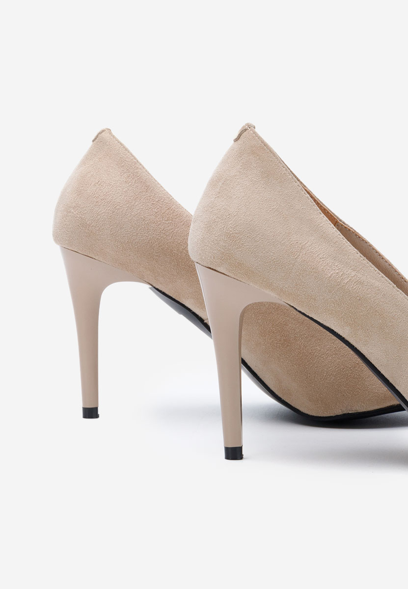 Chaussures stiletto en cuir beige Paesia