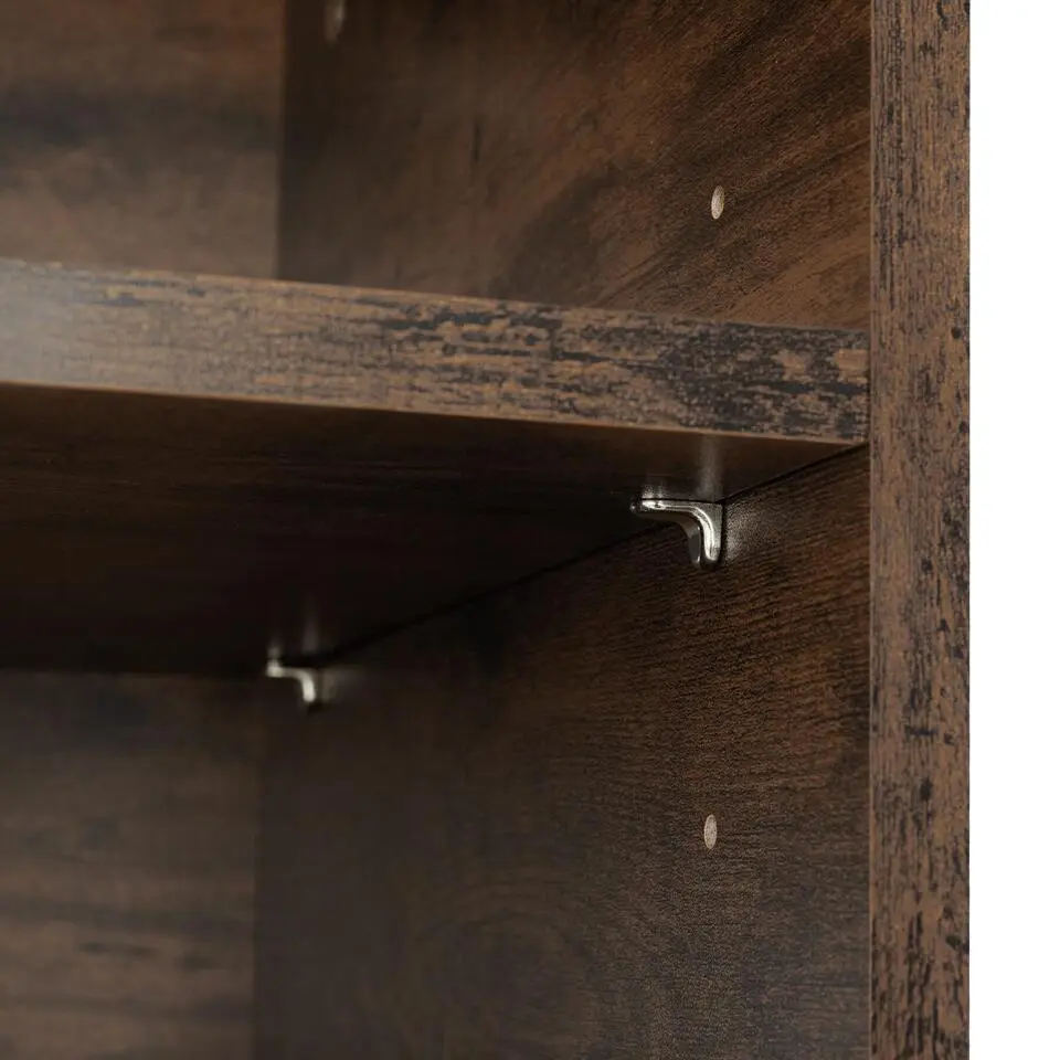 tectake Dressoir Navan 147x41x60,5cm, Industrieel Hout Donker, Rustiek