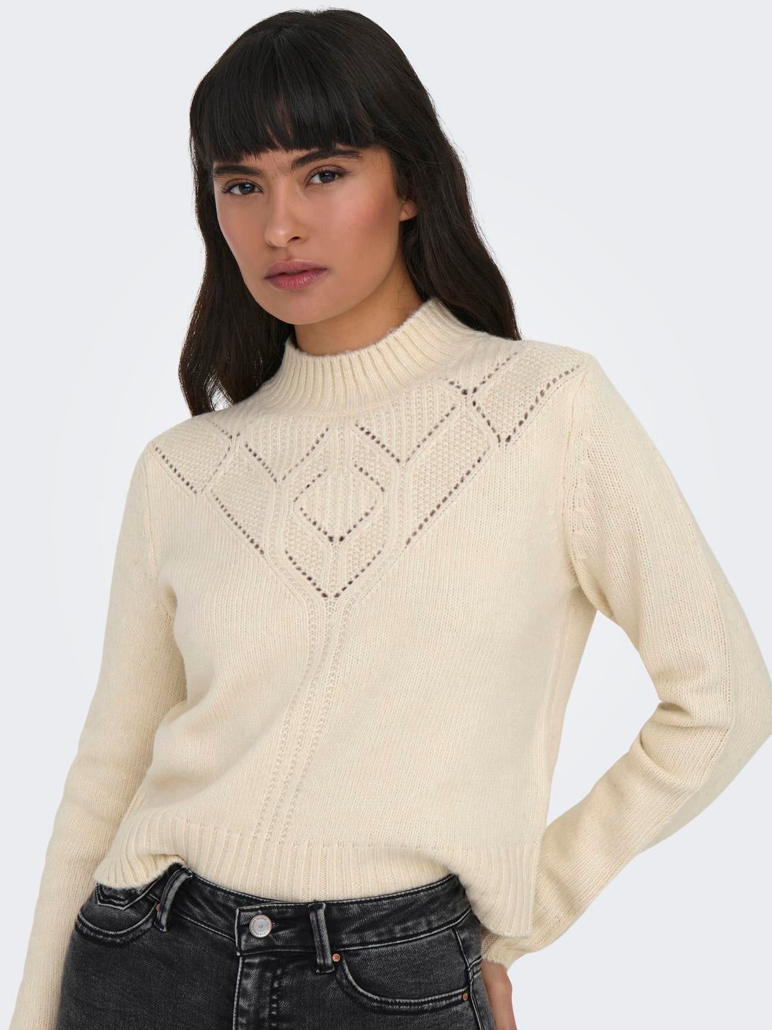ONLALLIE Strickpullover Whitecap Gray