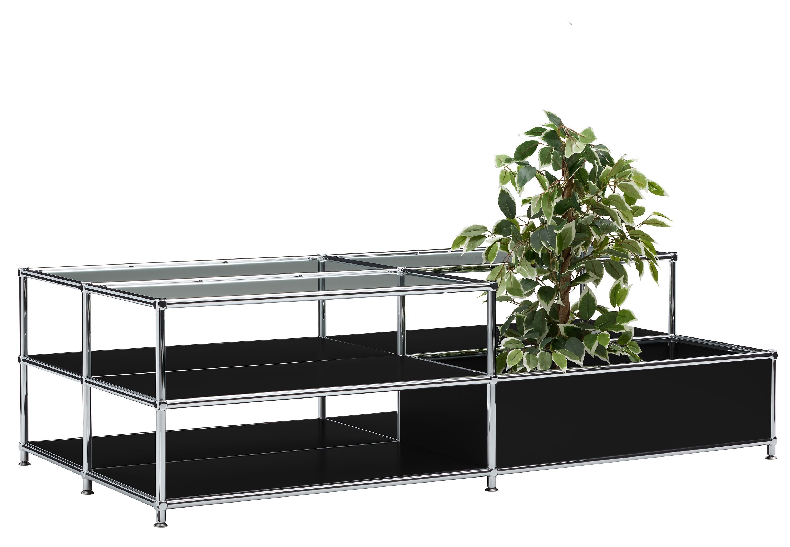 FLEXCUBE Salontisch - Schwarz / B: 152.5 cm x T: 77.5 cm x H: 43.5 cm