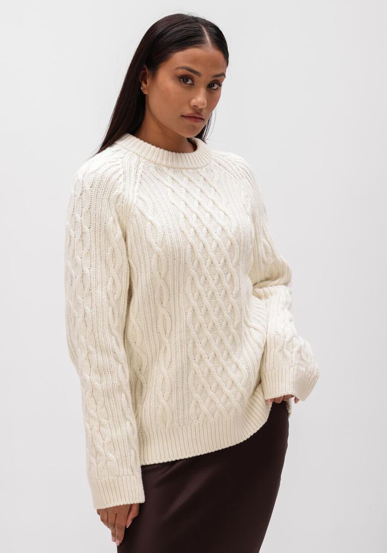 beige anine bing truien/vesten louie sweater ivory