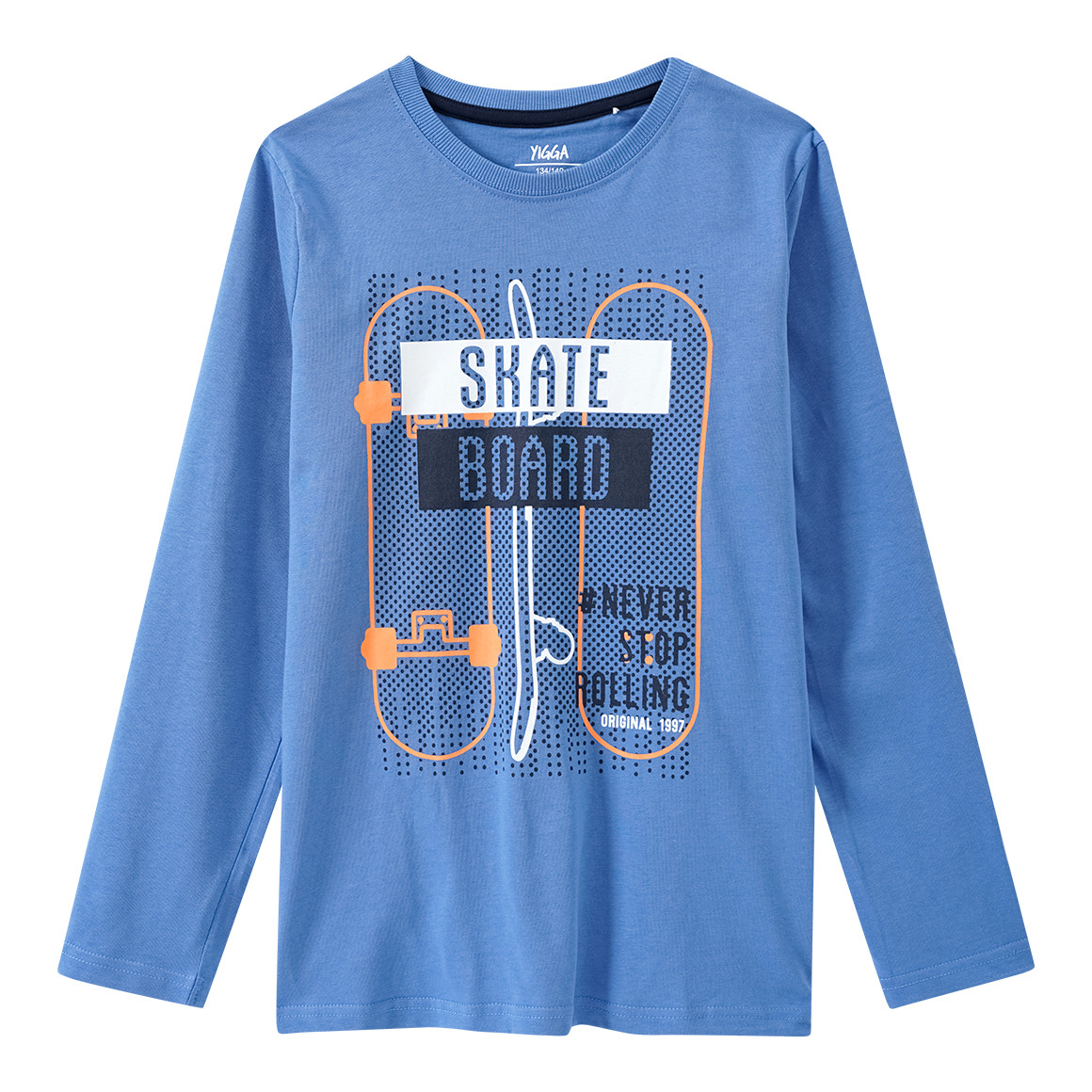 Yigga Jungen Schlafanzug mit Skater-Print hellblau / dunkelblau