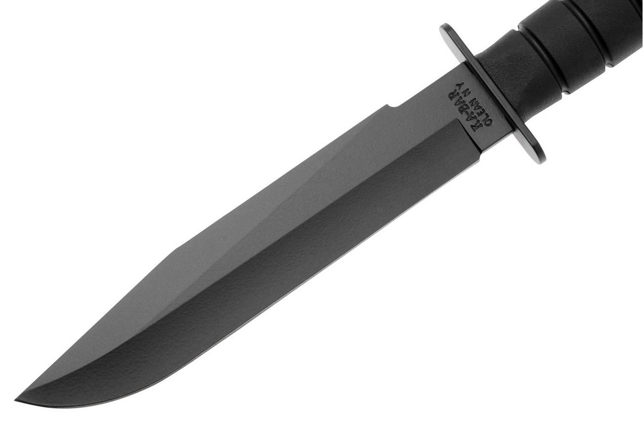 KA-BAR Fighter 1269 Clippoint Black, vaststaand mes