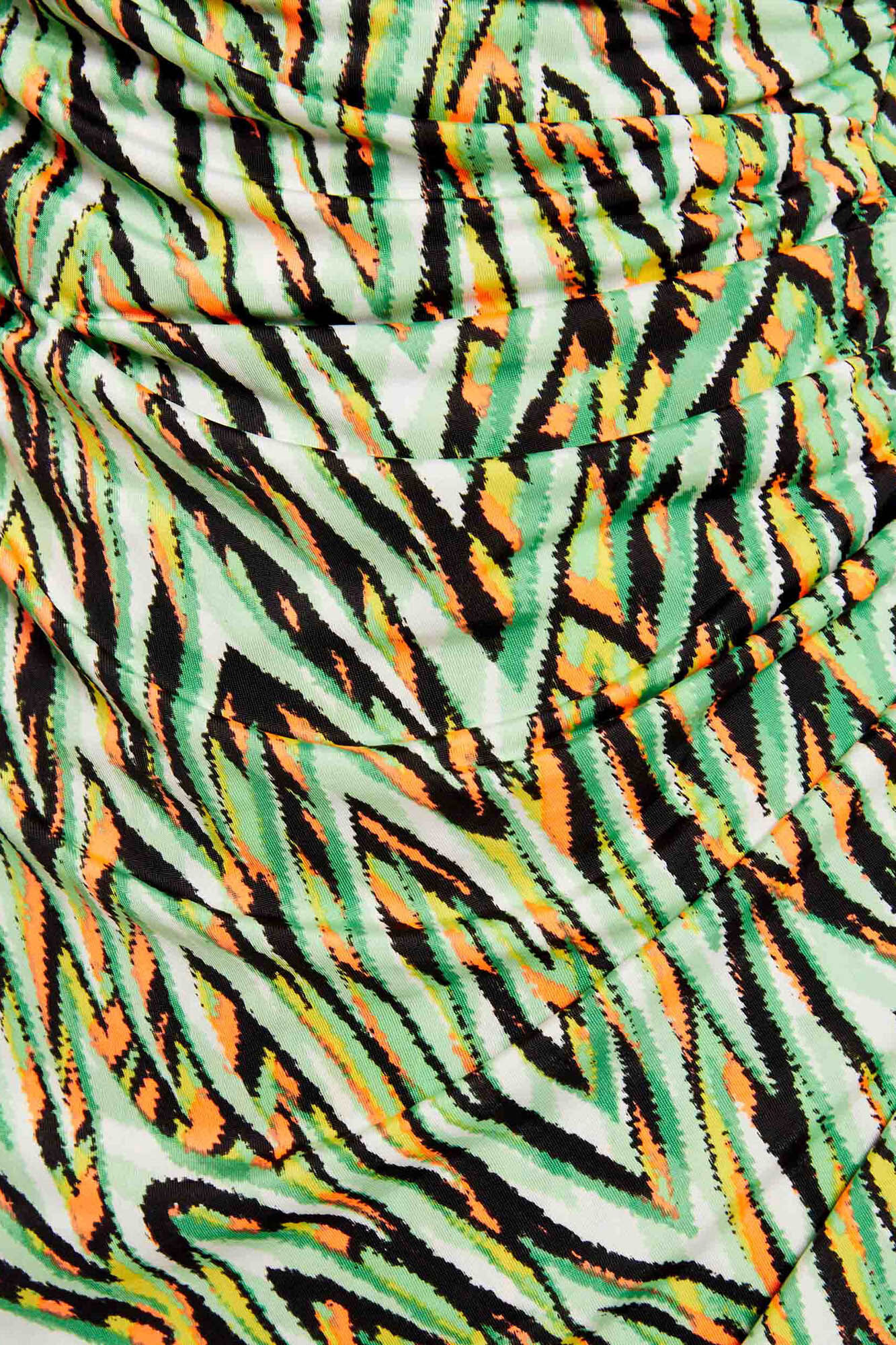 Vestido ajustado drapeado estampado - Estampado verde