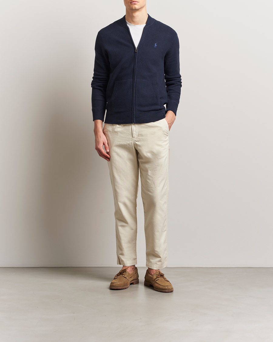 Polo Ralph Lauren Cotton Full Zip Sweater Navy Heather
