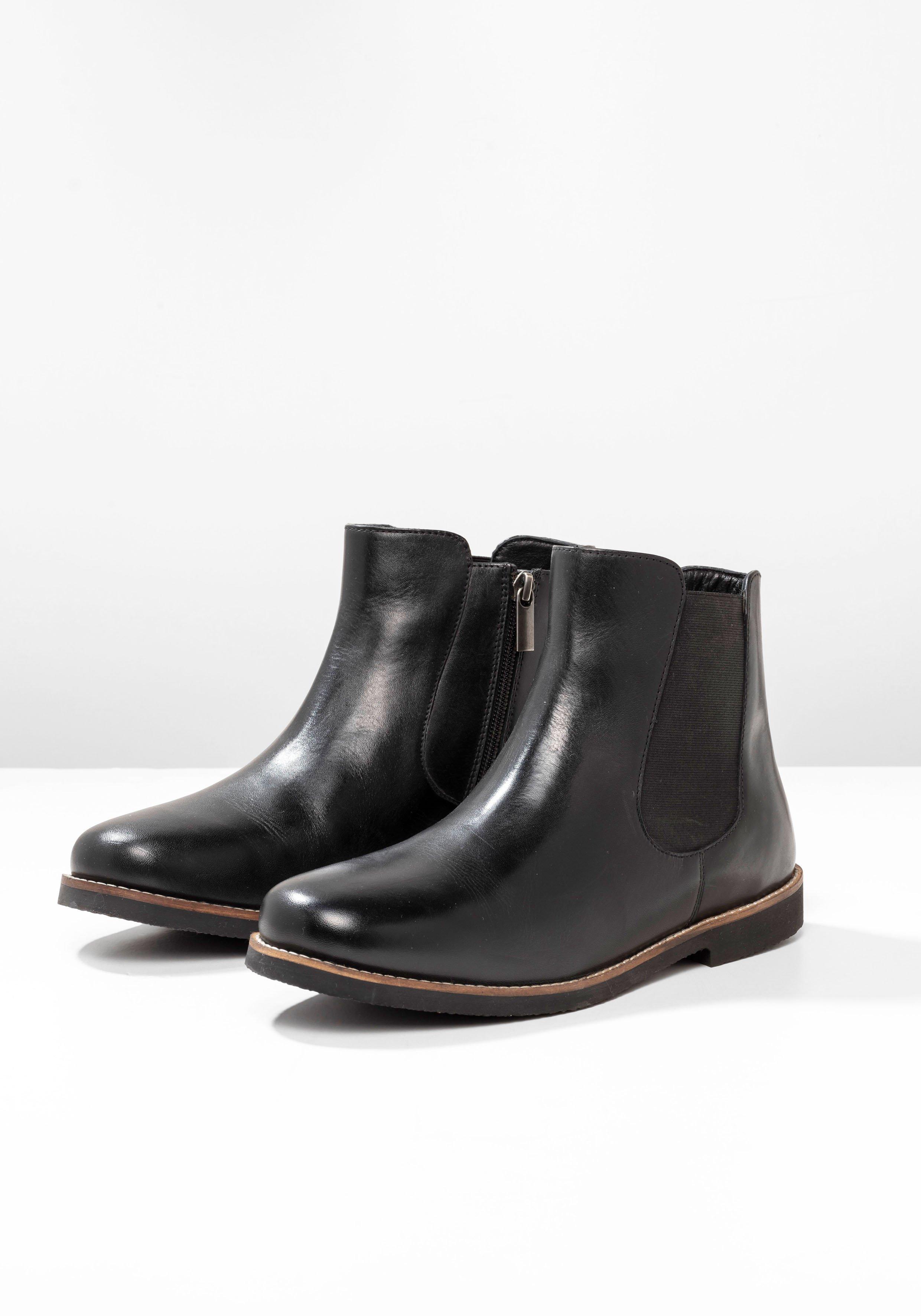 Stiefelette aus Leder mit Stretch-Einsatz
