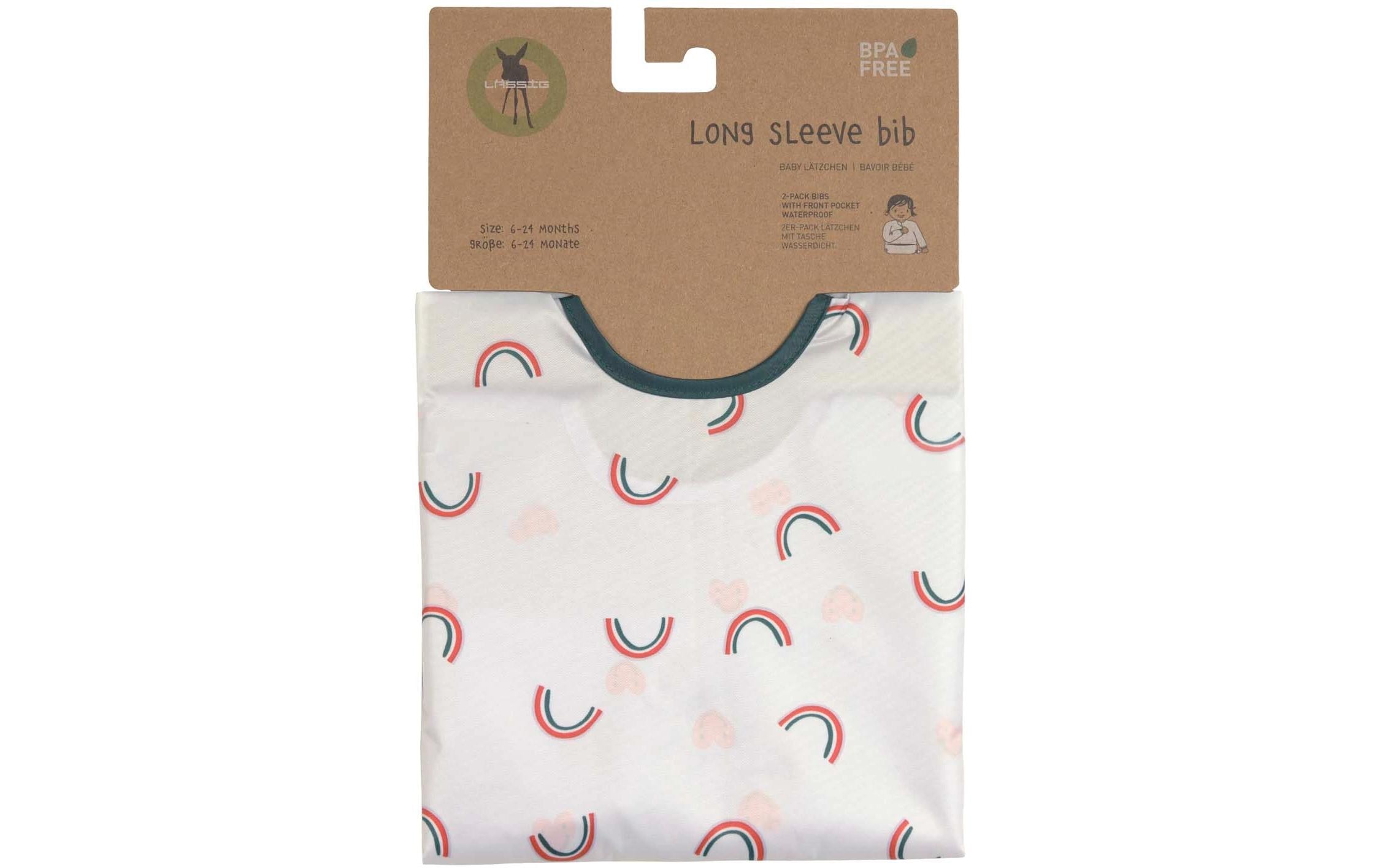 Ärmel-Lätzchen 2er Set Heart Lavender 80 x 36 cmLangarm-Lätzchen Happy Rascals für Kinder