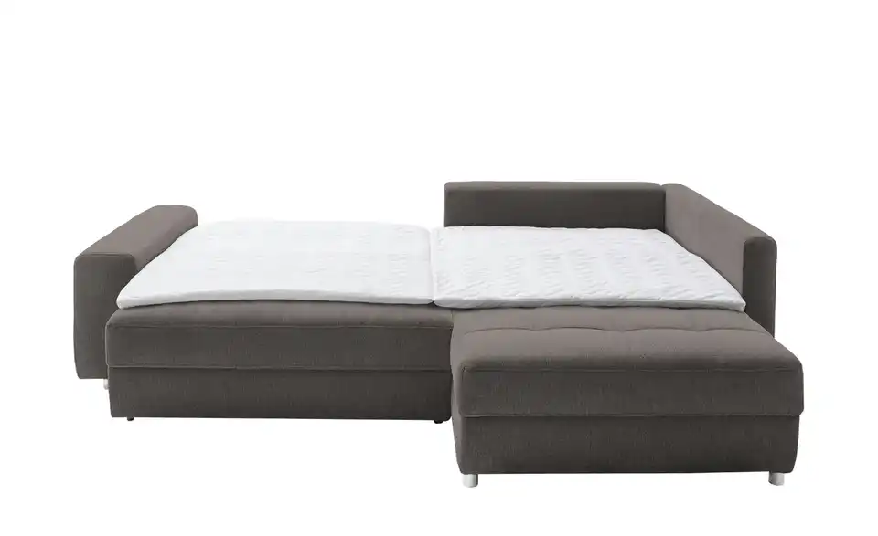 Ecksofa Arissa de Luxe Steingrau rechts Webstoff