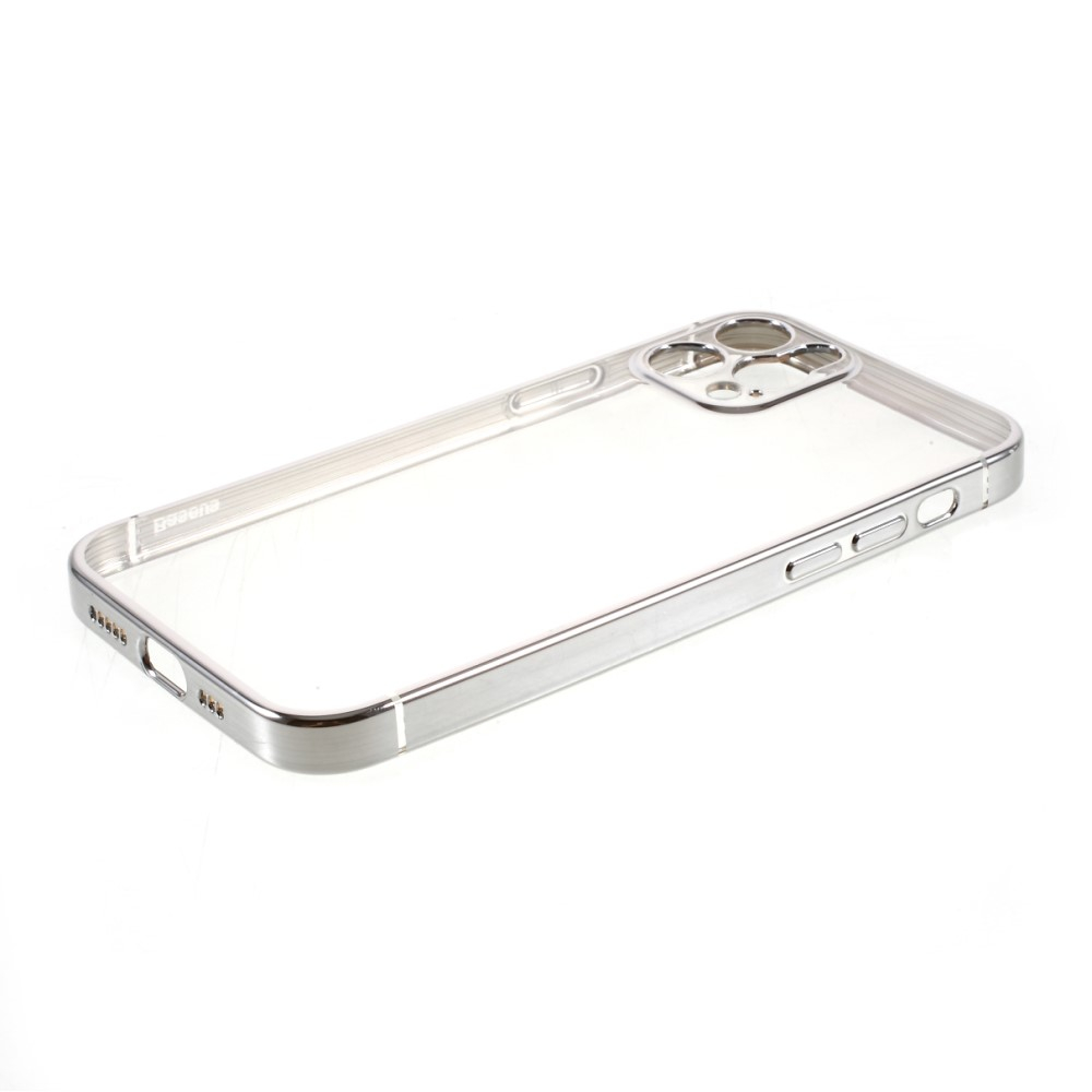 iPhone 12 Pro Gummi Hülle Shining Case Ultra Thin 0.8 mm - Silber (Transparent)
