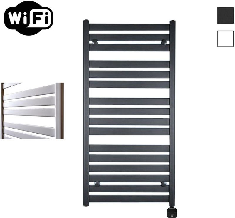 Sanicare - Carini Moda - Elektrische Wifi Radiator - Mat Zwart - 120x60cm