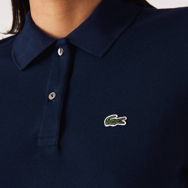 Polo regular fit Lacoste en petit piqué de coton souple Manches Courtes - Bleu - Lacoste - Femme