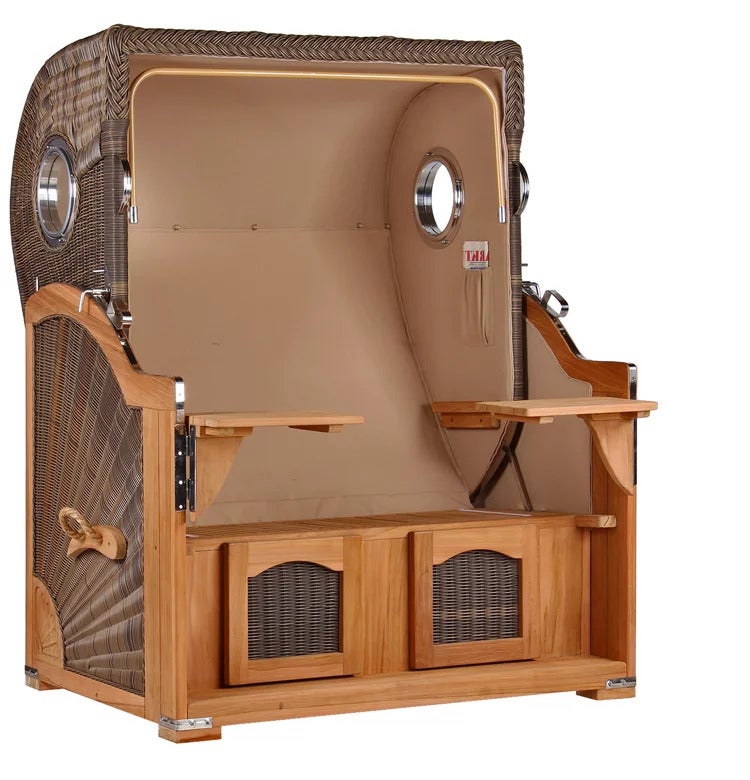 Strandstoel Rantum teak PE grijs design 581