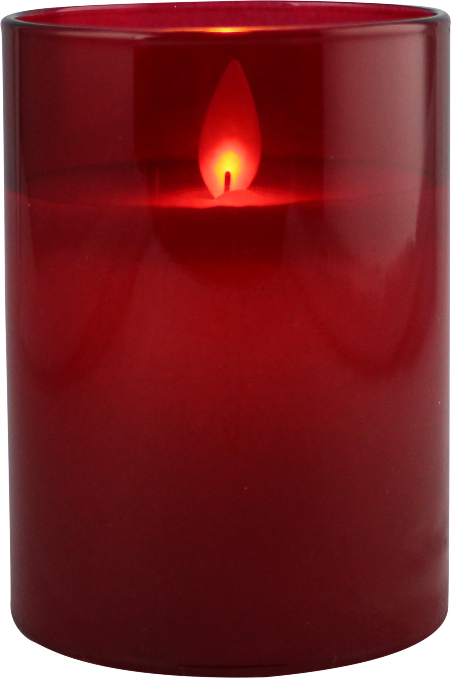 Peha Magic LED kaars in glas rood D 7,5 H 10 cm