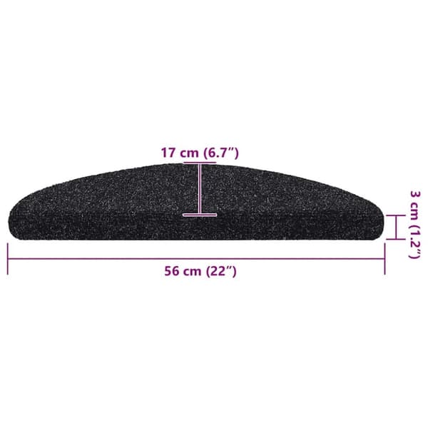 vidaXL Selvklebende trappematter 20 stk svart 56x17x3 cm