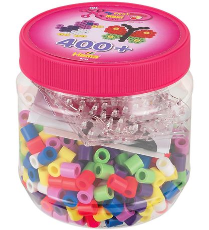 Hama Maxi Maxiperlen m. Bügelperlensteckplatten - 400 st. - Neon